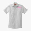 Short Sleeve Striped Industrial Work Shirt Thumbnail